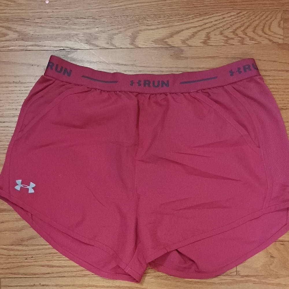 Under Armour Red Athletic Shorts Moisture-Wicking Lightweight